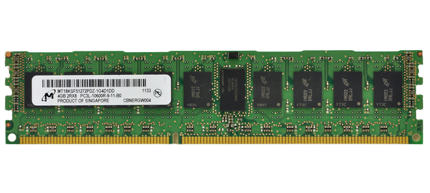 Micron 4GB PC3-10600R DDR3-1333MHz ECC Registered w/ Parity CL9 240-Pin DIMM