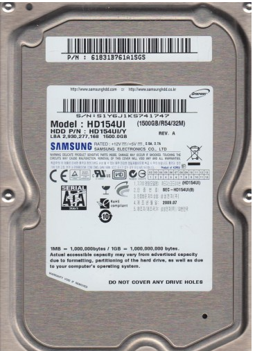 Samsung 1.5TB Internal 5400RPM 3.5" HDD