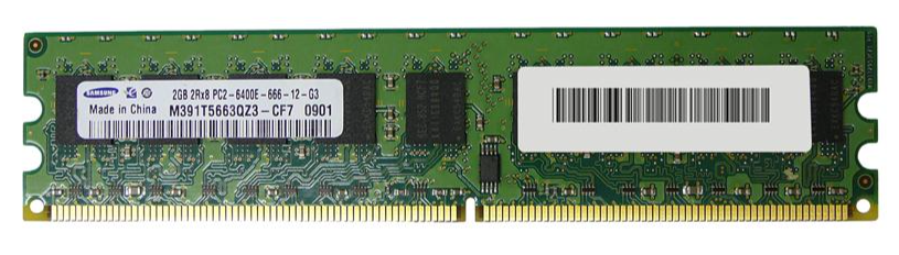 Samsung 2GB 240p PC2-6400E CL6 128x8 DDR2-800 2Rx8 1.8V ECC UDIMM