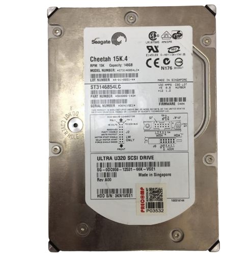 Seagate 9X4006-143-06 Dell 146GB 15K U320 SCSI 80-Pin Hot swap 3.5 HDD ST3146854LC