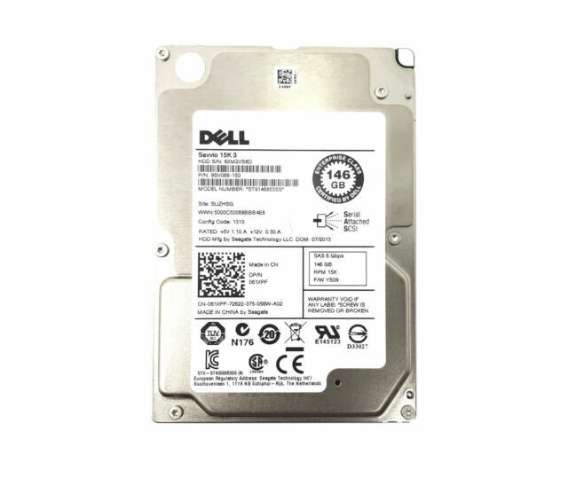 (C722T) Dell 146GB SAS 6 Gb/s 	2.5 inches 10000RPM Server Harddisk