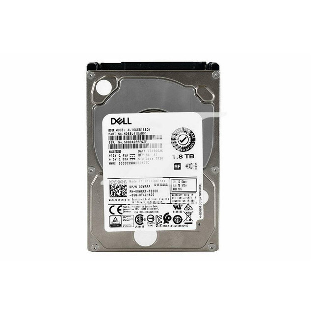 (0DP2JP) Dell 1.8TB SAS 6 Gb/s 	2.5 inches 10000RPM Server Harddisk