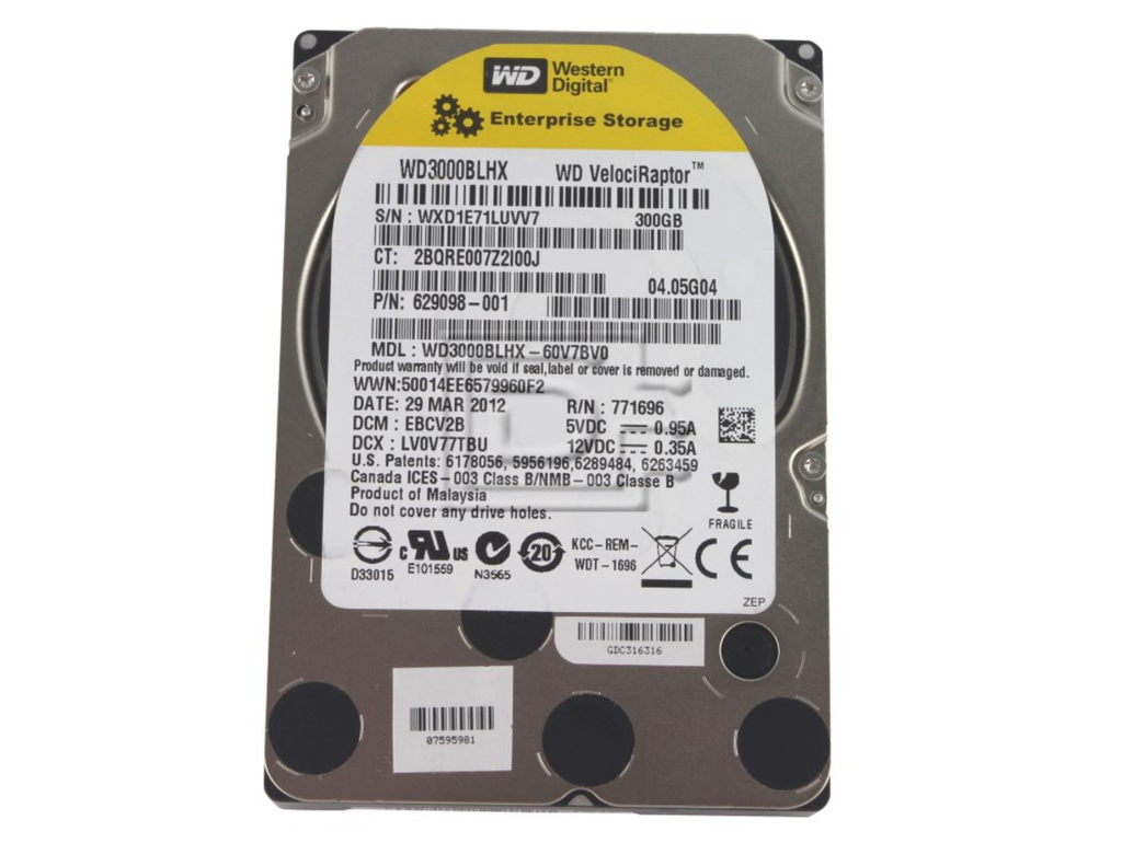 (Refurbished) WD VelociRaptor 300GB 10000 RPM 32MB Cache SATA 3.0Gb/s 2.5" Enterprise Hard Drive