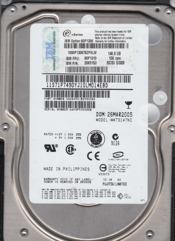 146GB IBM 90P1310 MAT3147NC 80-Pin U320 10K SCSI Hard Drive