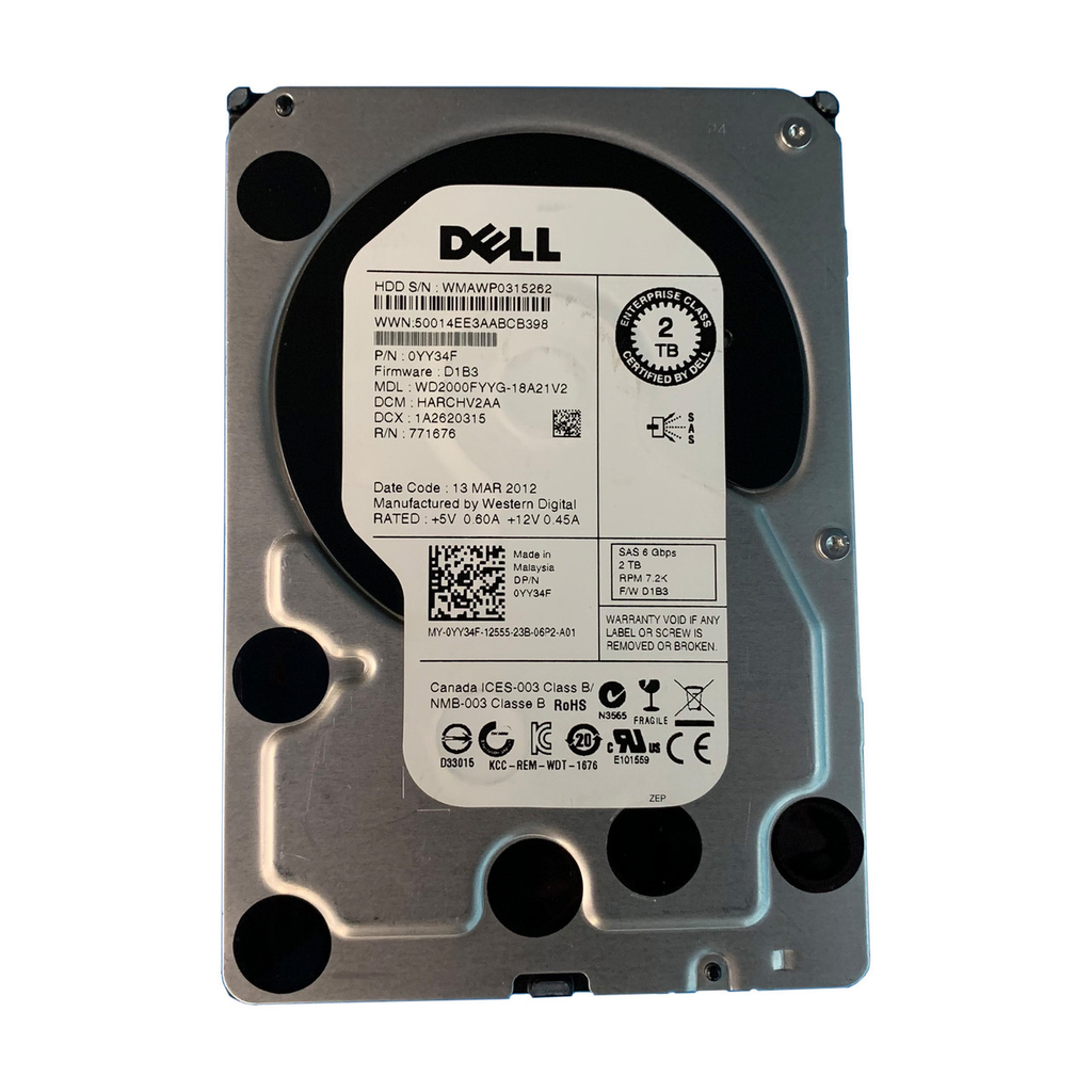 DELL 2TB 7.2K 6G LFF SAS Hard Drive