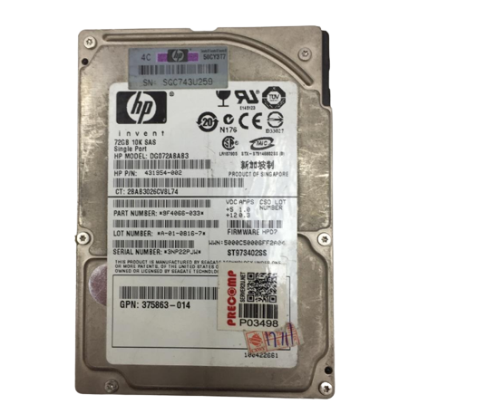 HP 72-GB 3G 10K 2.5 SP SAS HDD